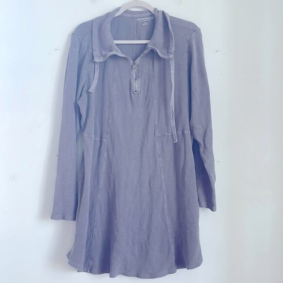 Soft Surroundings Fireside 1/4 zip waffle knit Henley thermal tunic top sz XL - Picture 1 of 7